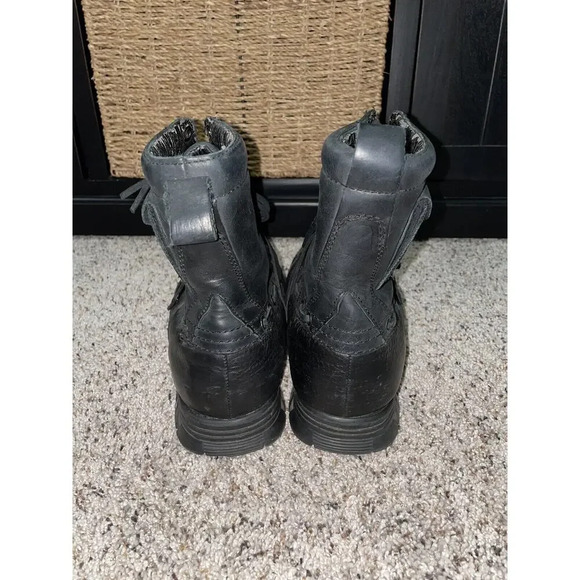 Polo Ralph Lauren RL Mens Andres III Boots Mens 10.5 D Black Leather Buckle RARE - Picture 8 of 11
